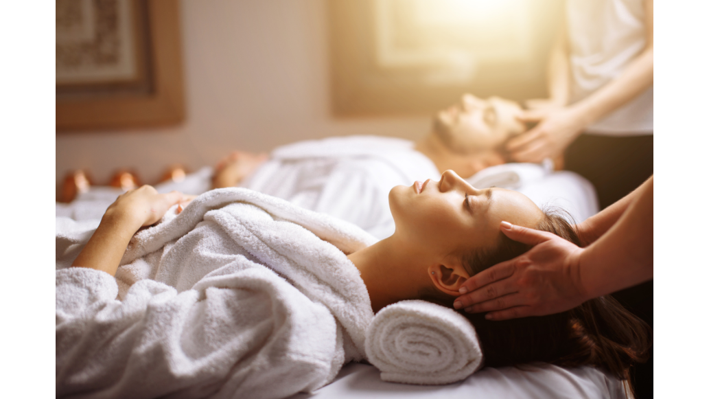 woman getting a head massage
