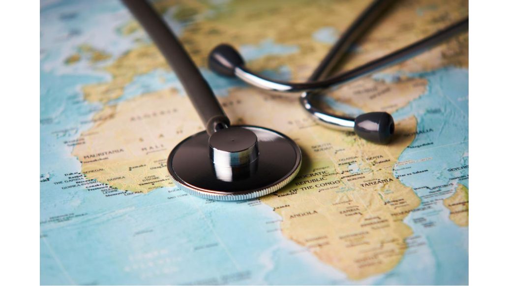 stethoscope on a map