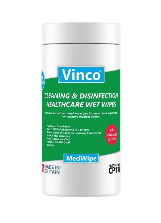 Vinco Medwipe PP Wipes - 200ct Tub