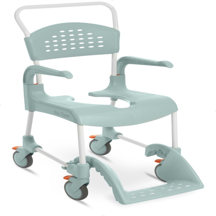 Etac Clean Wheeled Shower Commode Chair & Accessories